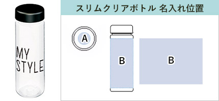 スリムクリアボトル 名入れ位置