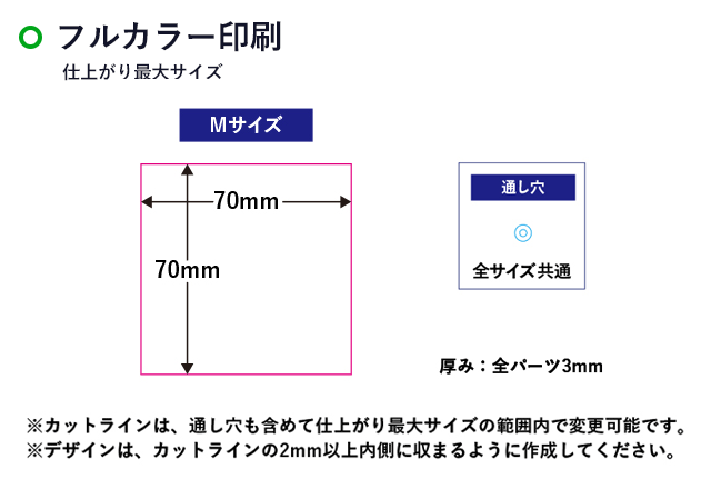 【プリント専用商品】アクリルキーホルダー（M）（SNS-0300508）名入れ画像　フルカラー印刷　W70×H70mm