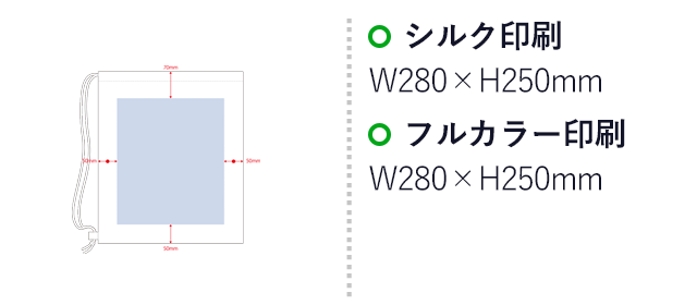 不織布巾着ショルダーバッグ（SNS-0300534）名入れ画像　シルク印刷　W280×H250mm　フルカラー印刷　W280×H250mm