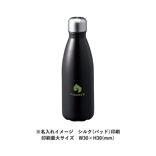 ロケットサーモボトル４４０ｍｌ（SNS-0300556）シルク（パッド）印刷した時の名入れイメージ