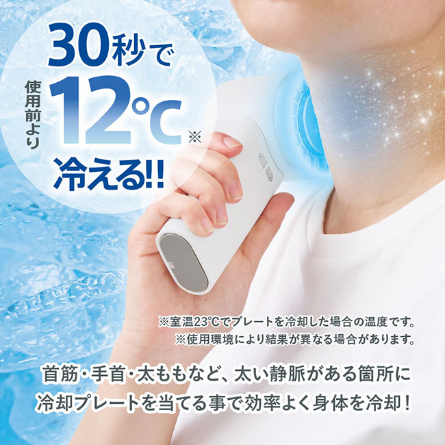 冷却プレートＵＳＢハンディファン（SNS-0300577）30秒で使用前より12℃冷えます