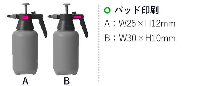 ハンディジェットウォッシュ（SNS-0700798）名入れ画像　パッド印刷　A/W25×H12mm B/W30×H10mm